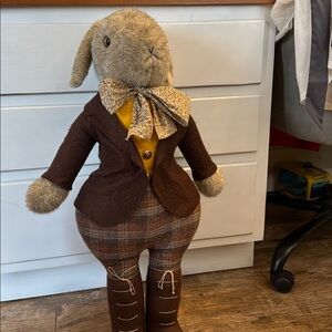 Vintage Little Folk Plush rabbit Tiverton Devon England 30” McBride 1982